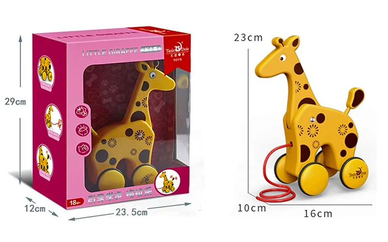 Thread puller toy giraffe model