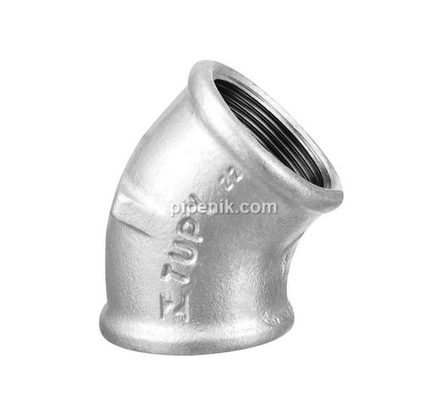زانو 45 درجه دنده ای گالوانیزه توپی برزیل