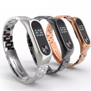 بند فلزی Rolex مناسب مچ بند هوشمند شیائومی مدل Mi band 2
