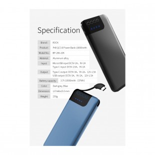 پاوربانک شارژ سریع راک Rock P40 Quick Charge 10000mAh Power Bank