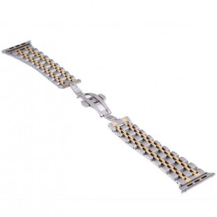 بند فلزی مدل 7BEAD Double Color مناسب Apple Watch سری 1 تا 6 سایز 42-44-46