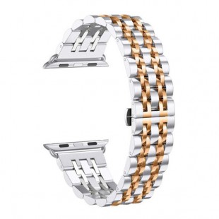 بند فلزی مدل 7BEAD Double Color مناسب Apple Watch سری 1 تا 6 سایز 42-44-46