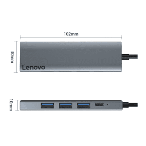 هاب USB-C اورجینال لنوو 5 در 1 مدل Lenovo Docking Station USB Type-C Hub with PD HDMI USB3.0