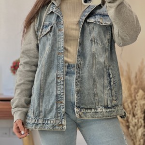 کت جین کلاهدار H&M کد 982