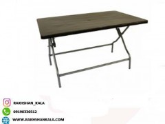 میز 6 نفره مستطیل تاشو با پایه فلزی