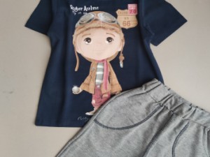 تیشرت شلوارک پسرانه طرح پسرک