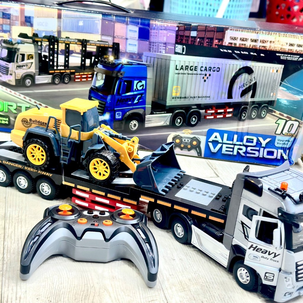 ماشین کنترلی تریلی حمل بولدوزر ۹ کانال مدل Transport Truck (مقیاس ۱:۲۴)