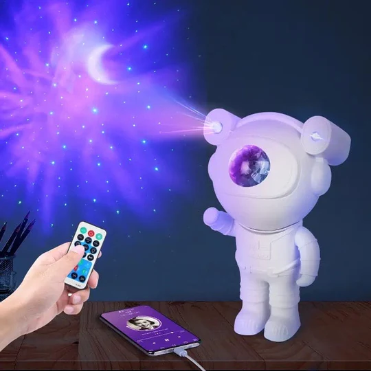 چراغ کهکشانی اسپیکر دار فضانورد |پروژکتور نوری فضانورد - تجربه کهکشان در خانهAstronaut Projector Light