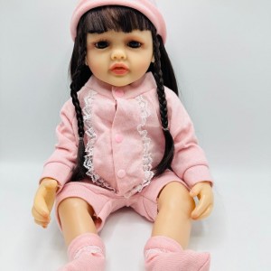 عروسک نوزادی سیلیکونی مدل Fashion Doll - لباس صورتی شیک و جزئیات طبیعی
