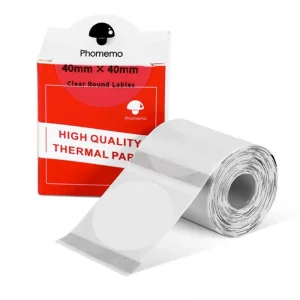 کاغذ و لیبل  شفاف گرد فوممو Phomemo - اندازه 40×40 میلی‌متر (1.6×1.6 اینچ)