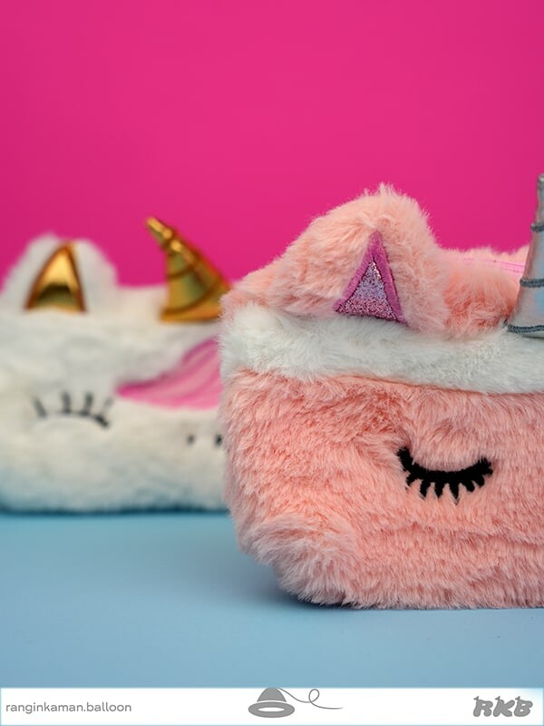 جامدادی پوم پوم یونیکورن Unicorn pom pom pencil case