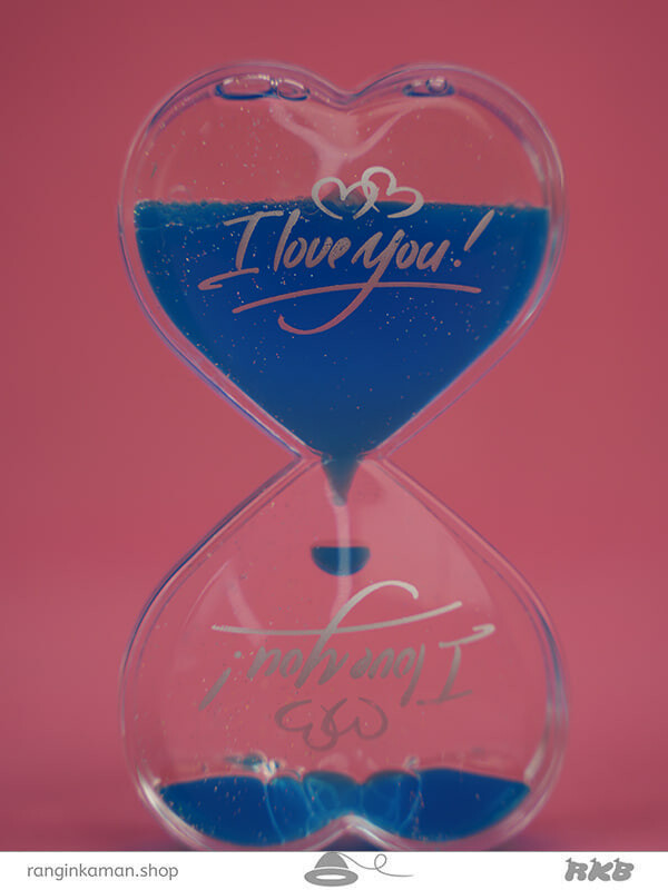 ساعت شنی قلب روغنی اکلیل دار Oily heart hourglass with wreath