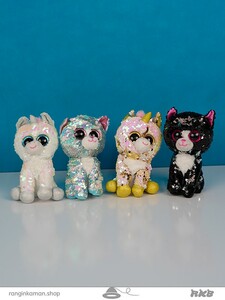 عروسک حیوانات ty پولکی چشم تیله ای کوچکAnimal doll ty small marble eyes sequins