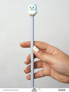 مداد پاکن دار حیوانات بزرگ طرح جغد Large animal eraser pencil with owl design