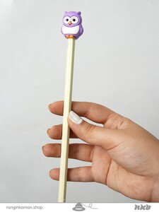 مداد پاکن دار حیوانات بزرگ طرح جغد Large animal eraser pencil with owl design