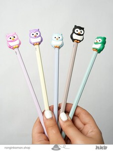 مداد پاکن دار حیوانات بزرگ طرح جغد Large animal eraser pencil with owl design