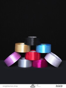 ربان ساتن پهن رنگ آبی Wide blue satin ribbon