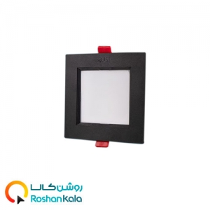 چراغ توکار سولاریس 7 وات مربعی  بدنه مشکی پارس شعاع توس