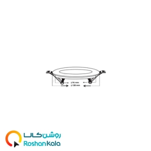 چراغ توکار اسلندر ۸ وات دایره ای پارس شعاع توس