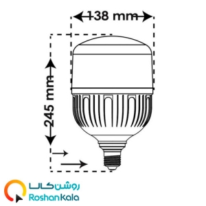 لامپ LED استوانه ای 50 وات پارس شعاع توس