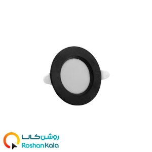 چراغ توکار سولاریس 9وات دایره ای بدنه مشکی پارس شعاع توس