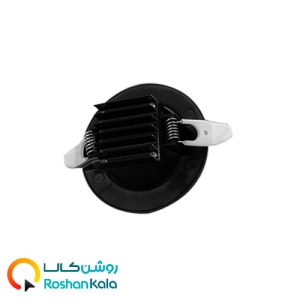 چراغ توکار سولاریس 9وات دایره ای بدنه مشکی پارس شعاع توس