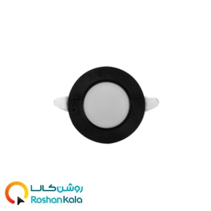 چراغ توکار سولاریس7وات دایره ای بدنه مشکی پارس شعاع توس