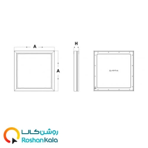 چراغ روکار رونا ۸۵ وات (۵۰*۵۰) پارس شعاع توس