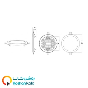 چراغ توکار اسلیم ۸ وات دایره ای پارس شعاع توس