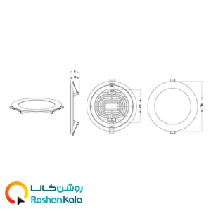 چراغ توکار اسلندر ۱۲ وات دایره ای پارس شعاع توس