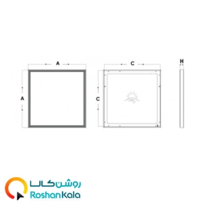 پنل لایت ۶۰*۶۰ صدفی ۵۰وات پارس شعاع توس
