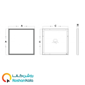 پنل لایت 60*60 صدفی 65وات پارس شعاع توس