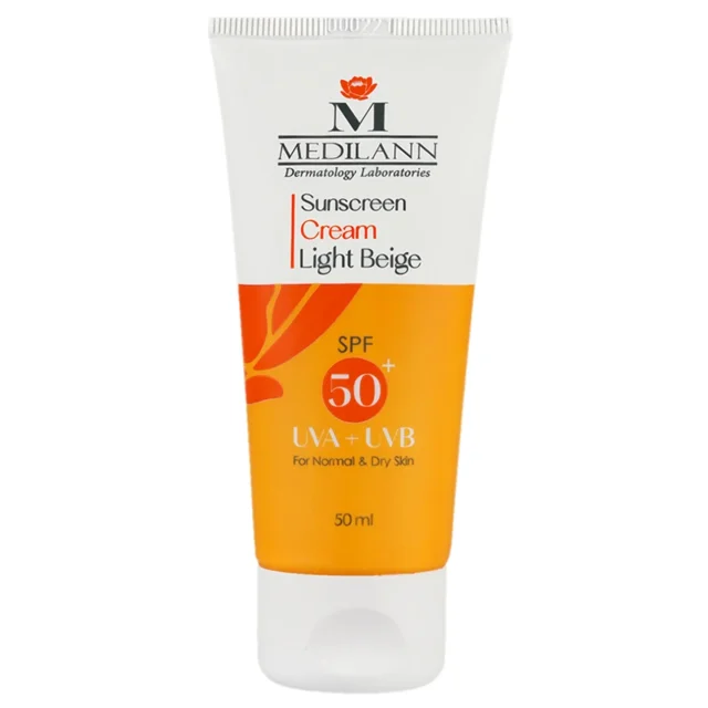 کرم ضدآفتاب پوست خشک بژ روشن مدیلن(spf 50)