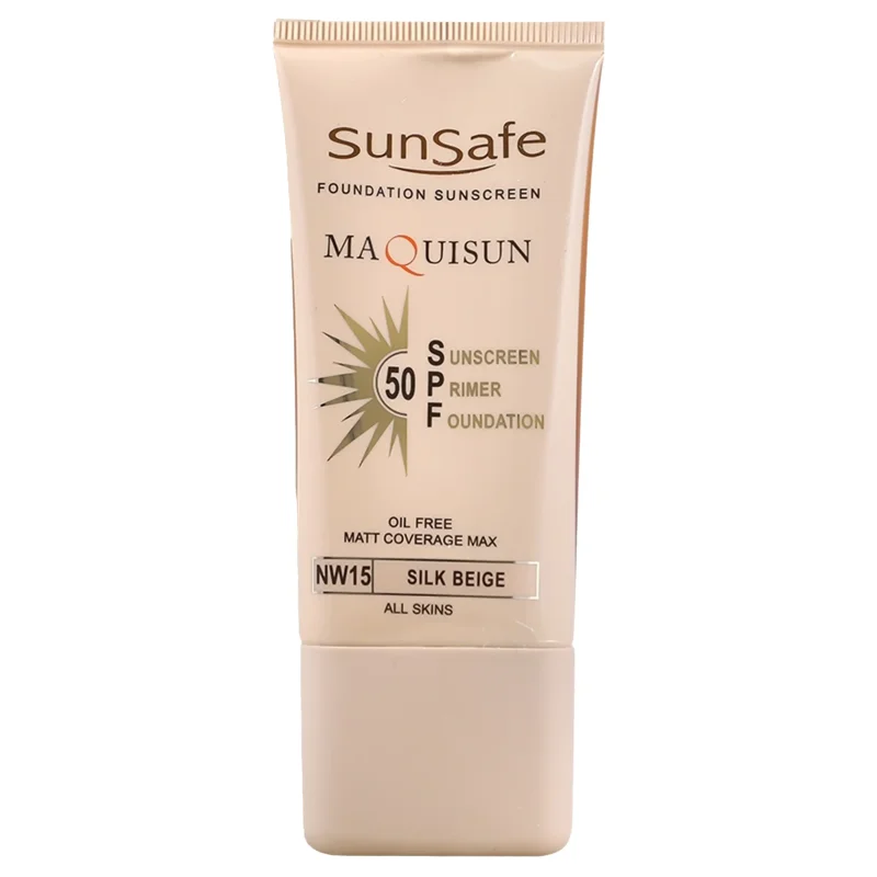 کرم ضدآفتاب کرم پودری و پرایمری فاقد چربی سان سیف (SPF 50)