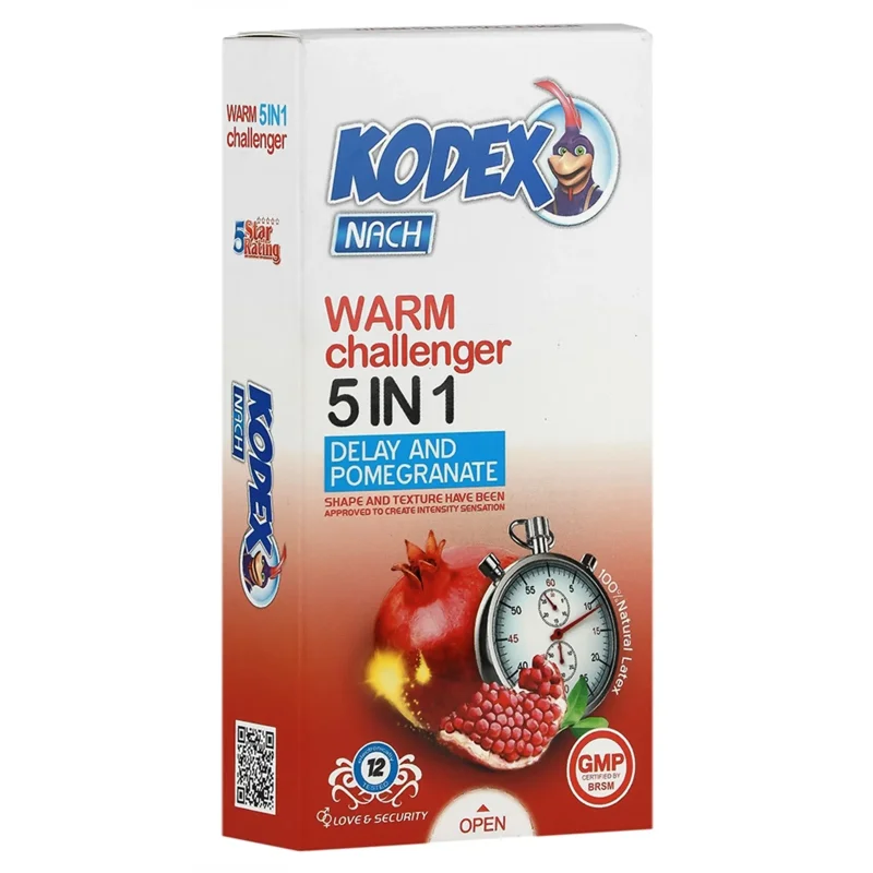کاندوم تاخیری 12 عددی کدکس (مدل Warm Challenger 5 in 1)