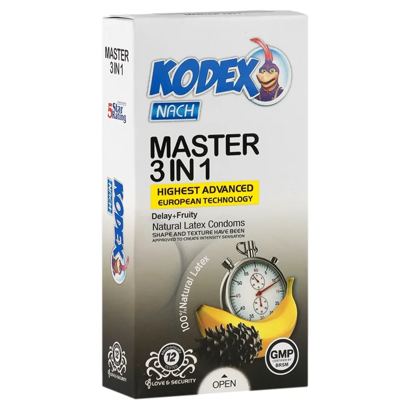 کاندوم تاخیری 12 عددی کدکس (مدل Master 3 In 1)
