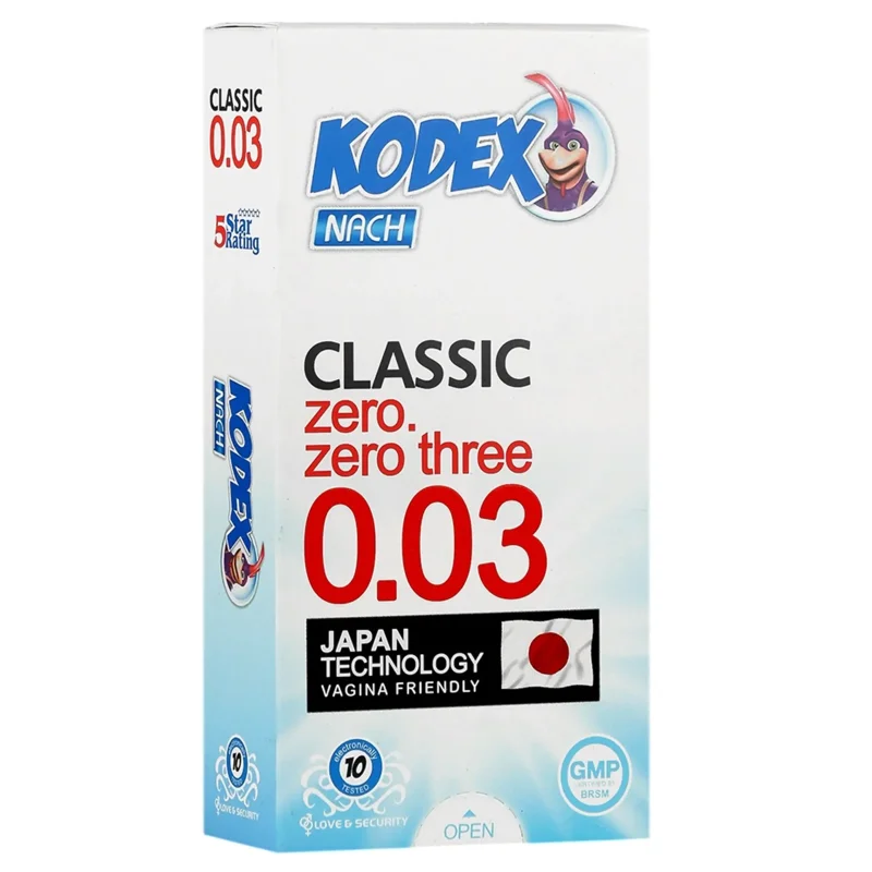 کاندوم فوق العاده نازک 10 عددی کدکس (مدل Classic Zero Zero Three 0.03)