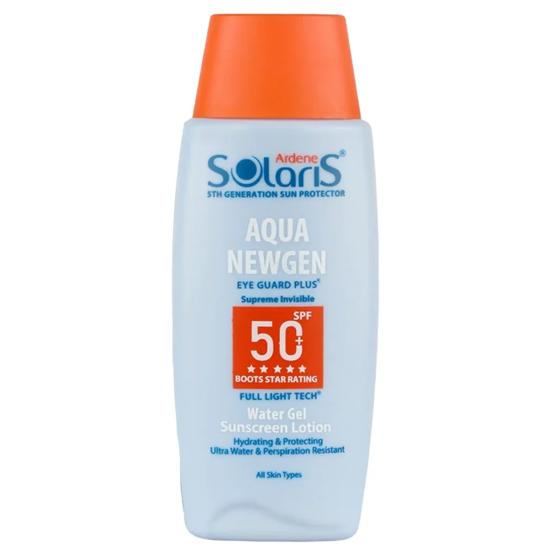 لوسیون آبی ضد آفتاب فاقد چربی انواع پوست آردن سولاریس (SPF50)