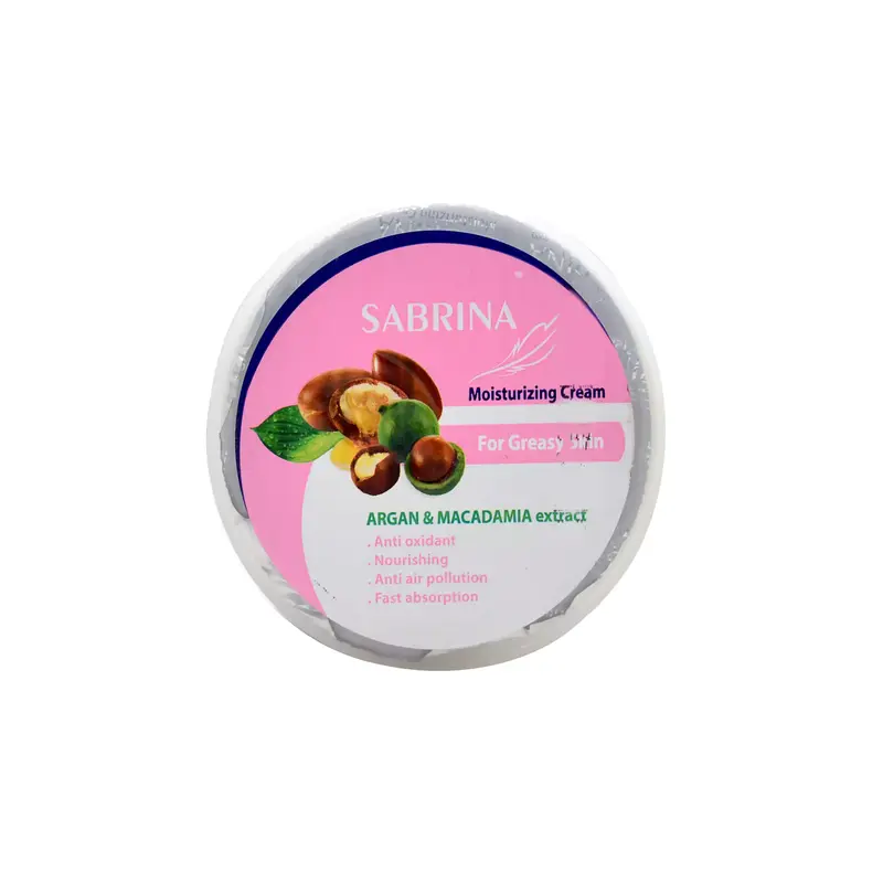کرم مرطوب‌کننده پوست چرب سابرینا (حاوی روغن آرگان)