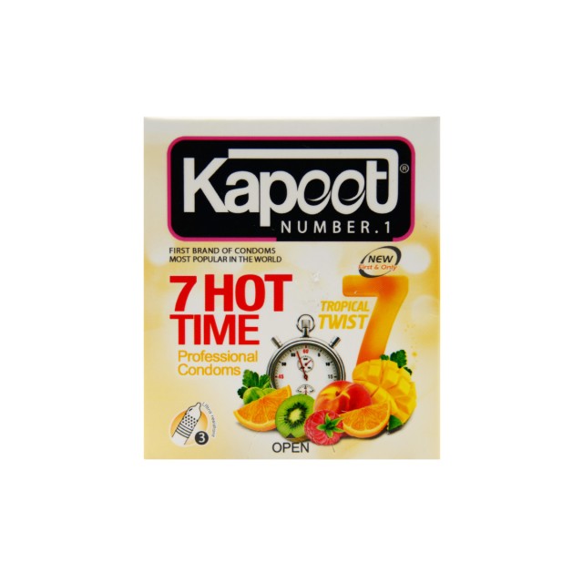 کاندوم خاردار و حلقوی 3 عددی کاپوت (مدل 7Hot Time)