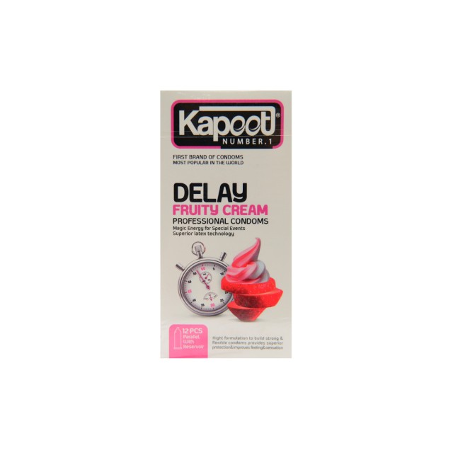 کاندوم تاخیری 12 عددی کاپوت (مدل Delay Fruty Cream)