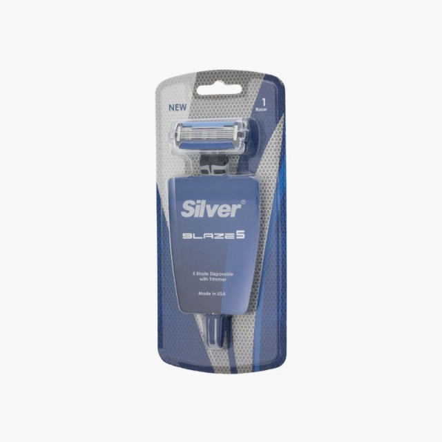 خود تراش سیلور مدل Blaze (5 Blade Disposable With Timmer)
