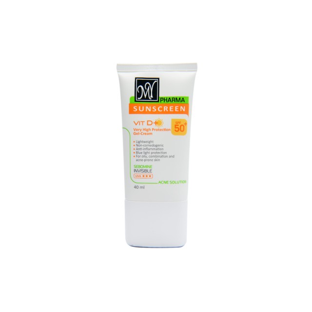 ژل کرم ضدآفتاب آکنه سلوشن فاقد چربی مای فارما (SPF 50)