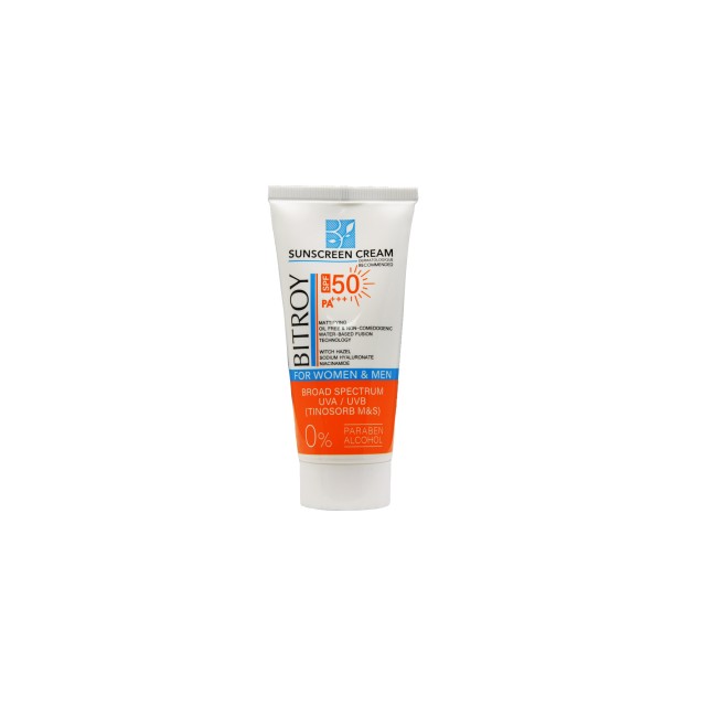 کرم ضد آفتاب بی رنگ پوست چرب بیتروی (SPF 50)