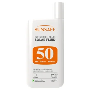 ضدآفتاب فلوئیدی پوست حساس، چرب و مستعد آکنه سان سیف (SPF50)