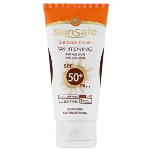 کرم ضدآفتاب و روشن کننده (SPF 50) بژ روشن سان سیف