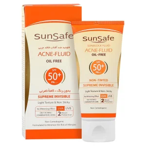 فلوئید ضدآفتاب فاقد چربی پوست چرب و جوش دار فاقد رنگ سان سیف (SPF50)