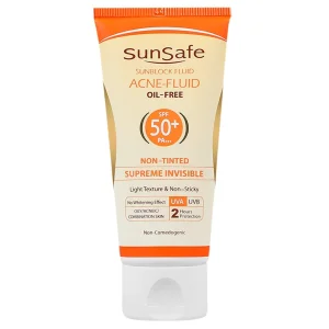 فلوئید ضدآفتاب فاقد چربی پوست چرب و جوش دار فاقد رنگ سان سیف (SPF50)