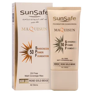 کرم ضدآفتاب کرم پودری و پرایمری فاقد چربی سان سیف (SPF 50)
