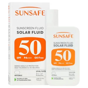 ضدآفتاب فلوئیدی پوست حساس، چرب و مستعد آکنه سان سیف (SPF50)